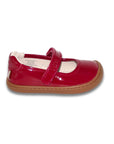 Mercedita barefoot ergonomica charol rojo para ninos pequenos vista lateral