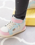 Zapatilla Caña Alta Flow Celeste/Rosa - Kids