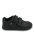 Zapatilla escolar barefoot negra modelo Vintage con doble velcro para kids vista lateral