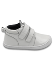Zapatilla escolar barefoot blanca modelo Rain media caña para kids vista lateral