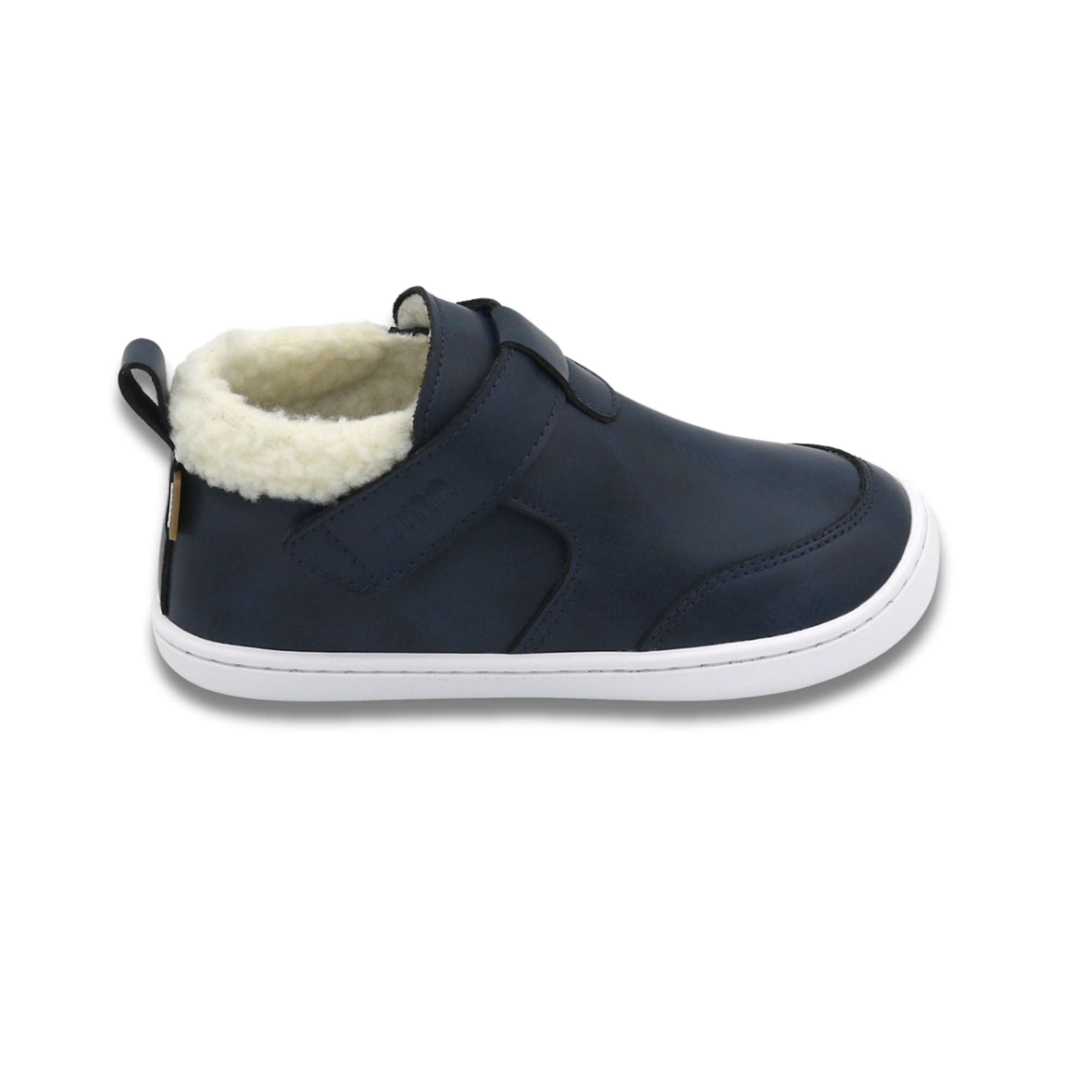 Botin barefoot ergonomico azul marino modelo Arctic para ninos vista lateral