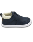 Botin barefoot ergonomico azul marino modelo Arctic para ninos vista lateral
