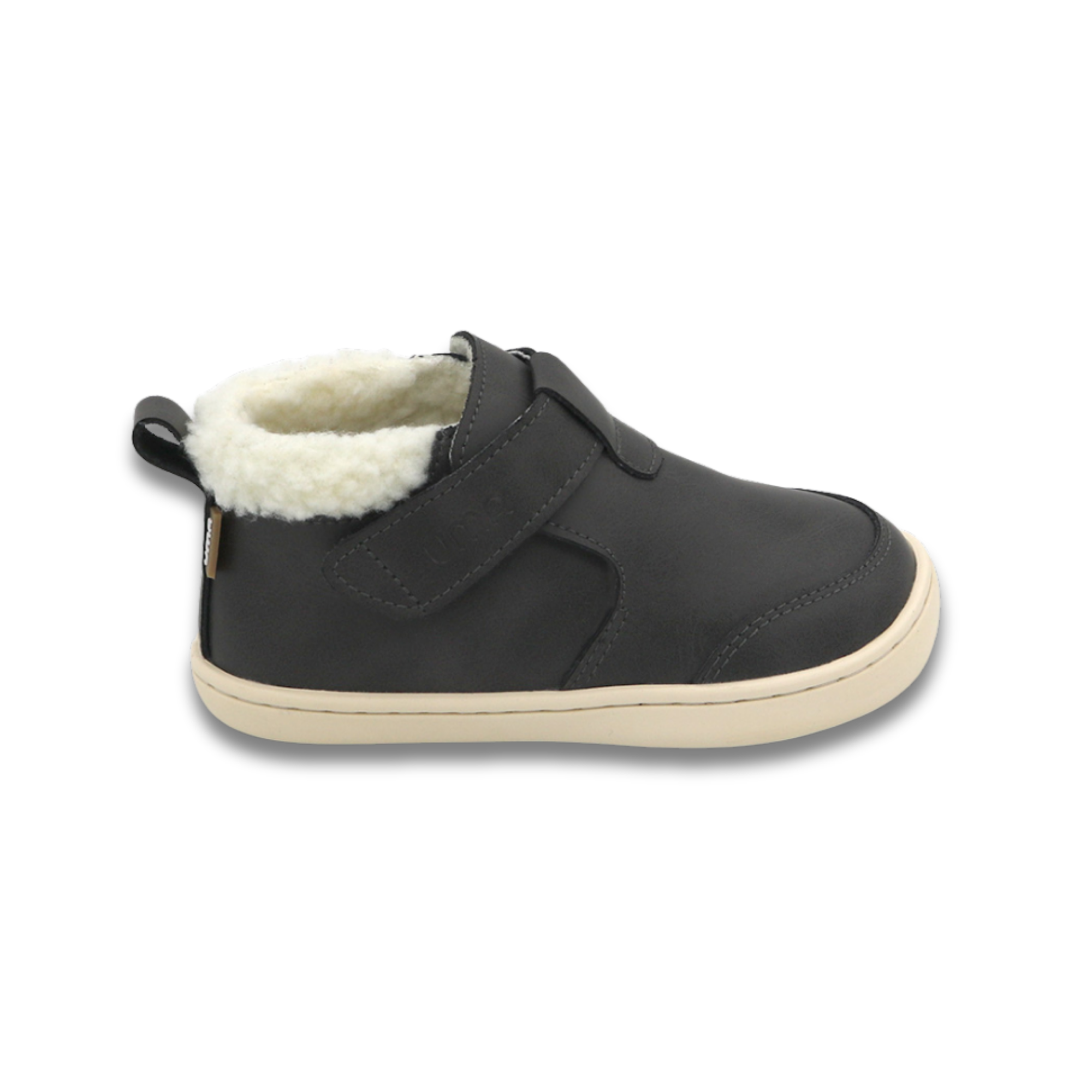 Botin barefoot ergonomico grafito modelo Arctic para ninos pequenos vista lateral