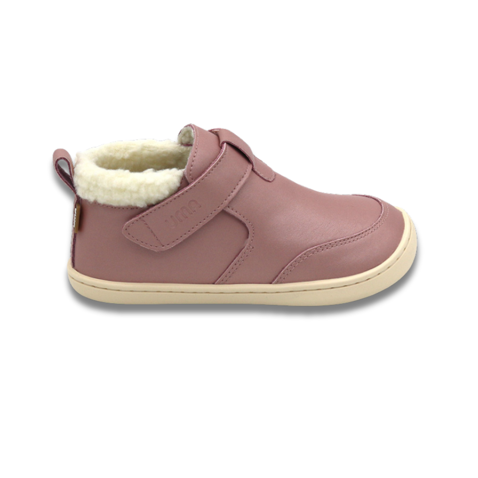 Botin barefoot ergonomico rosa metalizado modelo Arctic para ninos vista lateral