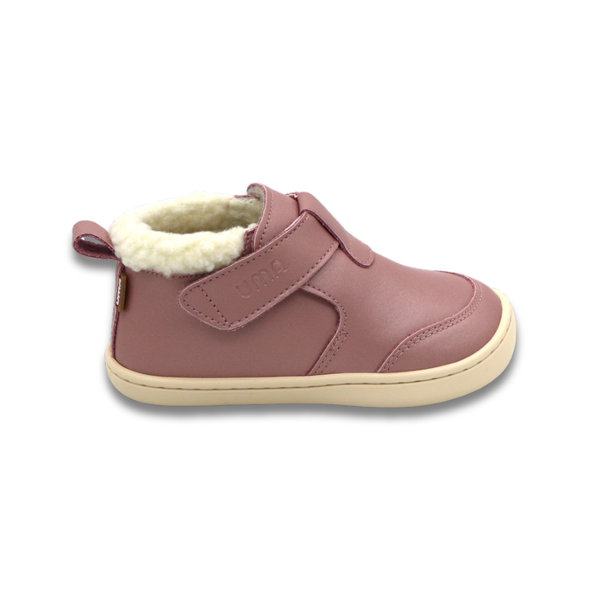 Botin barefoot ergonomico rosa metalizado modelo Arctic para ninos pequenos vista lateral