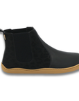 Bota barefoot ergonomica animal print negro modelo Chelsea para adultos vista lateral