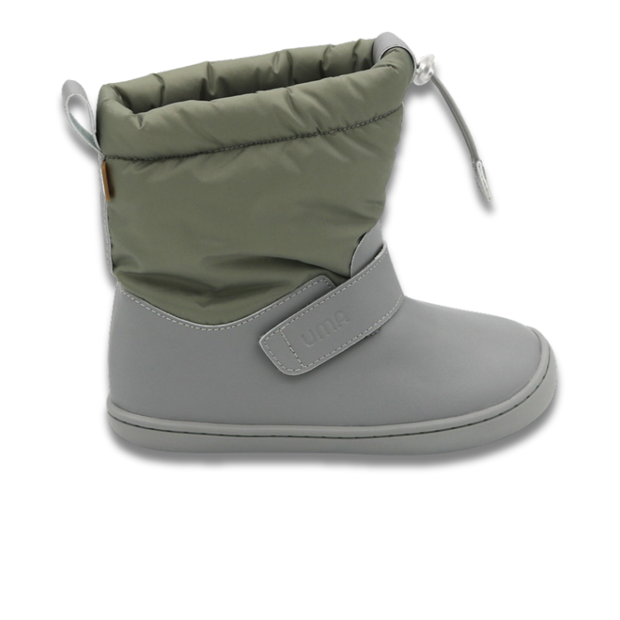 Bota barefoot ergonomica gris modelo Snow para ninos vista lateral