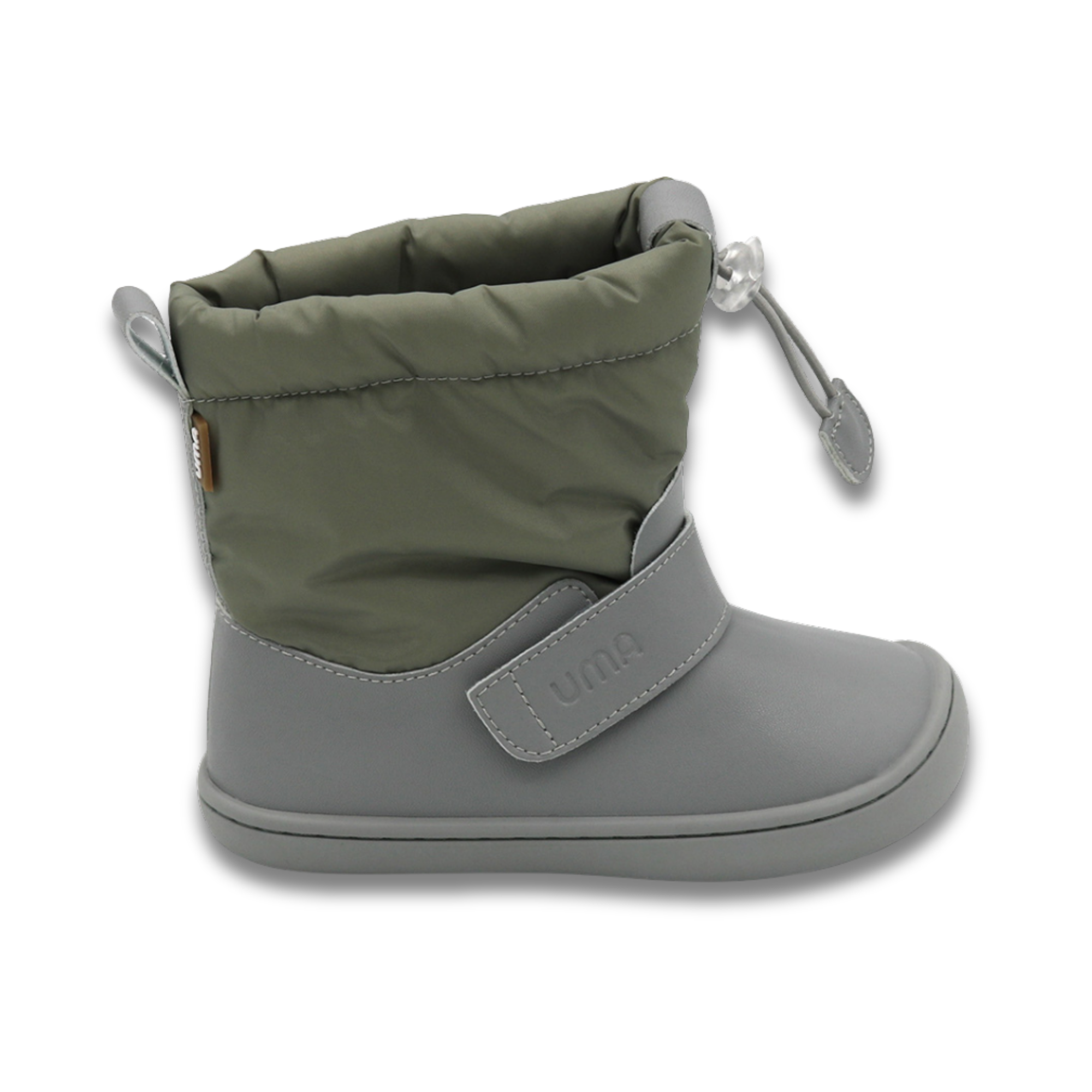Bota barefoot ergonomica gris modelo Snow para ninos pequenos vista lateral