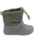 Bota barefoot ergonomica gris modelo Snow para ninos pequenos vista lateral