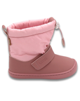 Bota barefoot ergonomica malva modelo Snow para ninos pequenos vista lateral