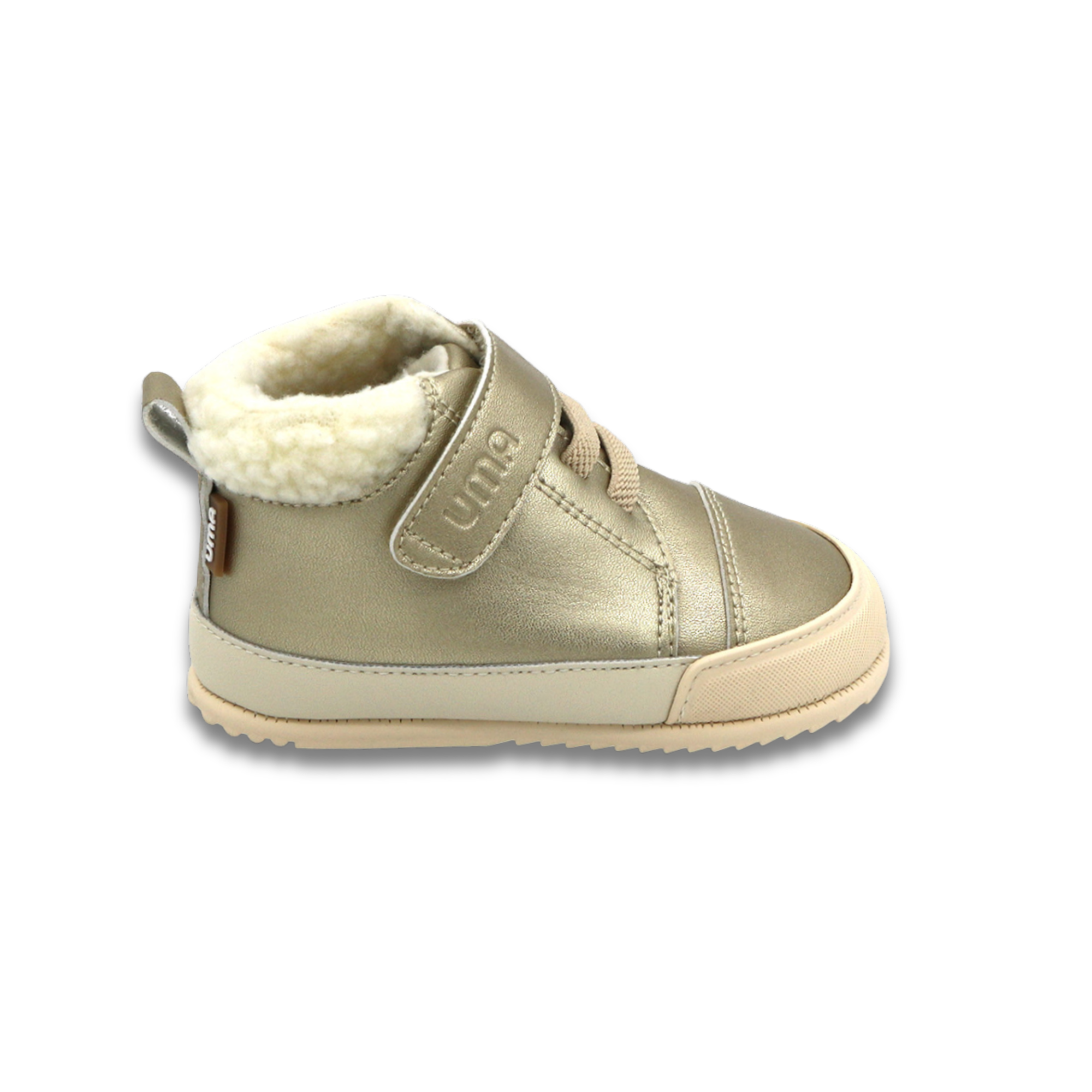 Botin barefoot ergonomico gold modelo Wind para bebes vista lateral