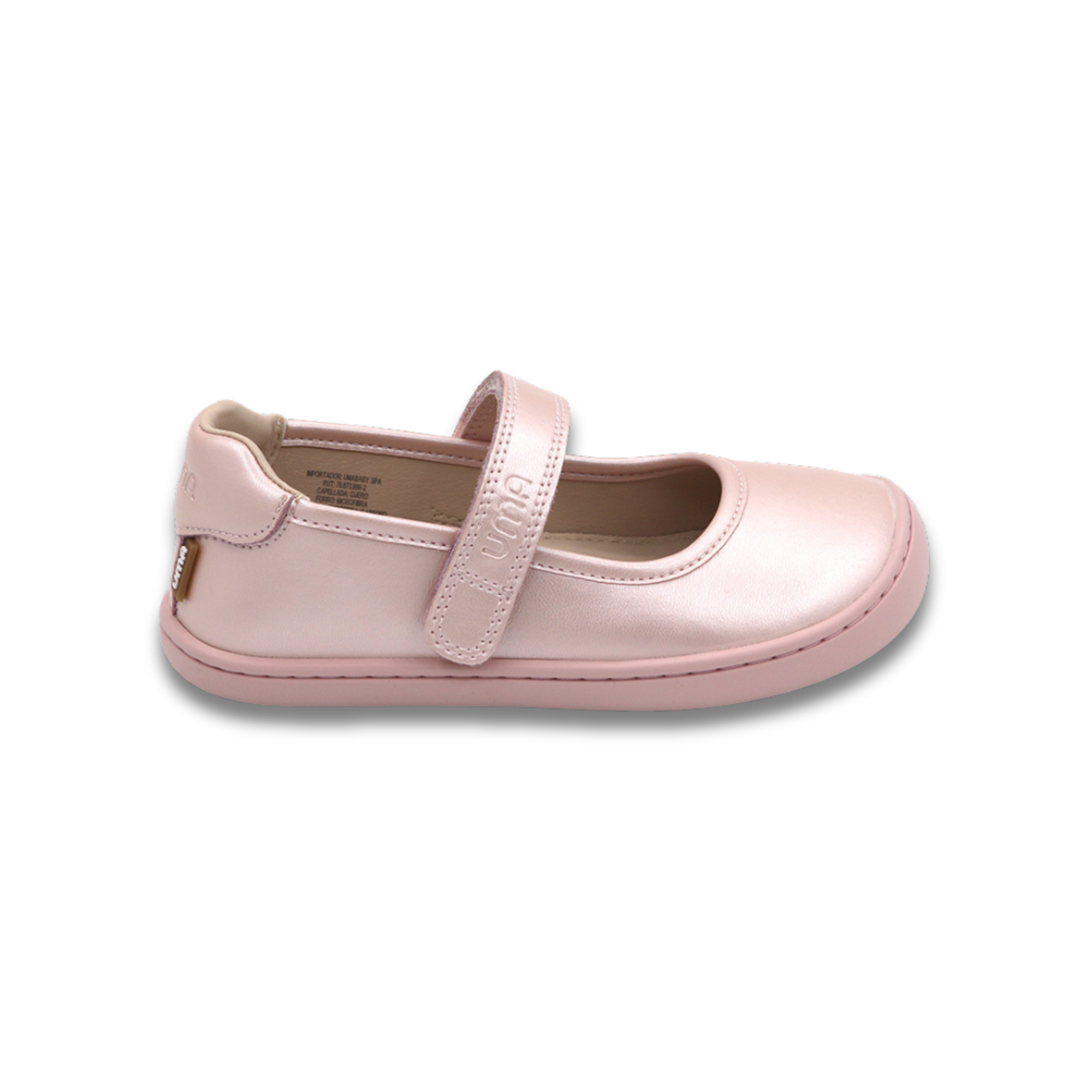 Mercedita barefoot ergonomica rosado perla para ninos vista frontal