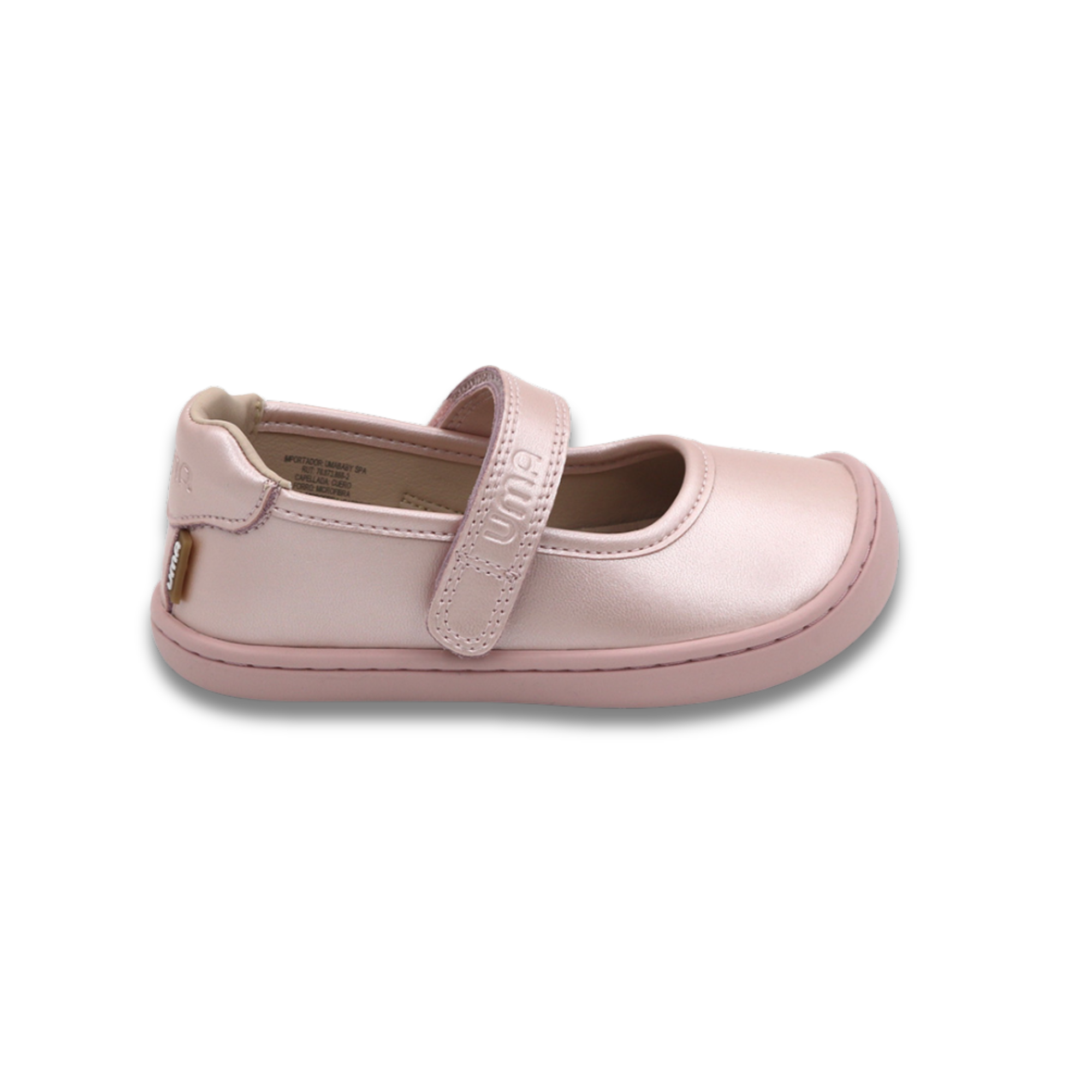Mercedita barefoot ergonomica rosado perla para ninos pequenos vista lateral