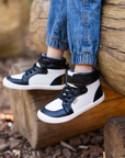 Zapatilla Caña Alta Flow Negro/Blanco - Kids