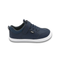 Zapatilla escolar barefoot azul marino modelo Dash con doble velcro para kids vista lateral