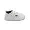 Zapatilla escolar barefoot blanca modelo Retro con velcro para toddler vista lateral
