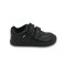 Zapatilla escolar barefoot negra modelo Vintage con doble velcro para kids vista lateral