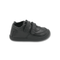 Zapatilla escolar barefoot negra modelo Vintage con doble velcro para toddler vista lateral