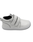 Zapatilla escolar barefoot blanca modelo Rain media caña para toddler vista lateral